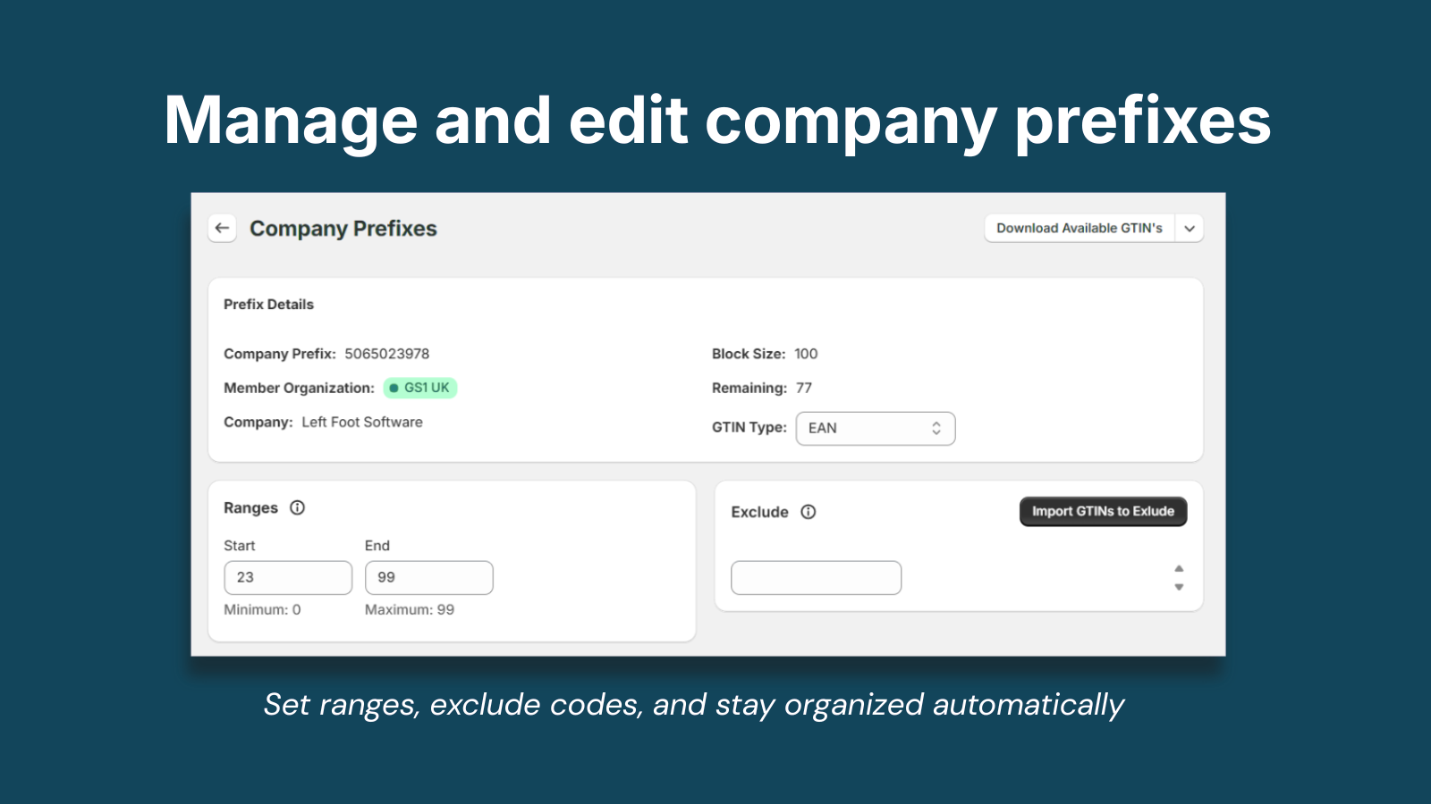 Connect your GS1 Company Prefix
